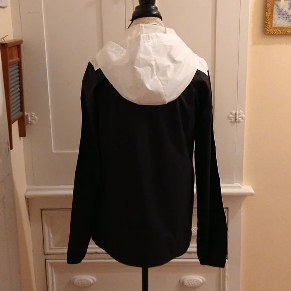 Adidas black and white windbreaker Sz M - Picture 5 of 9